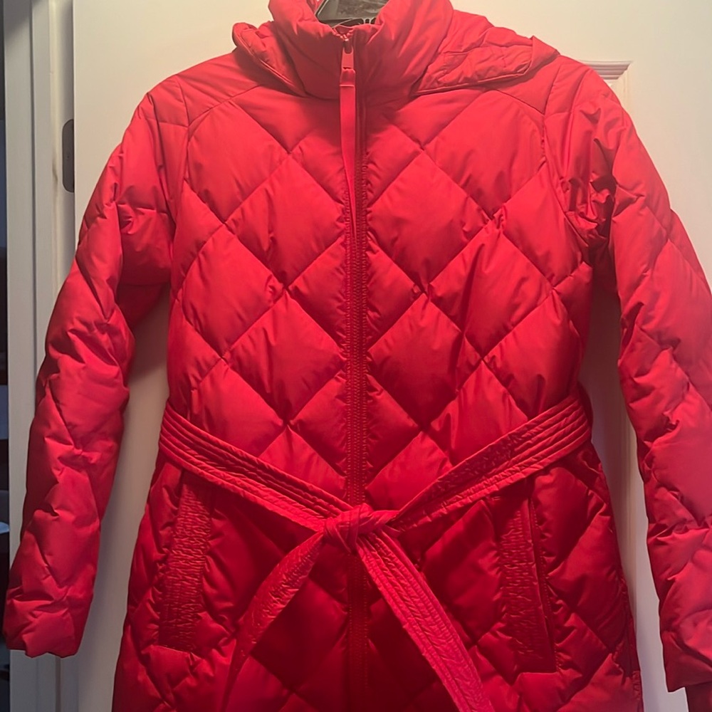 Athleta red long coat size small